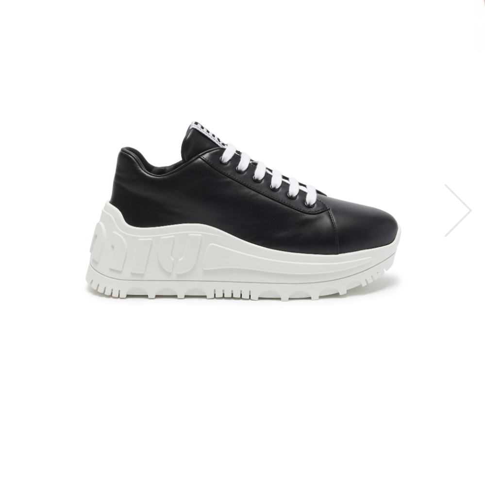 Miu Miu Genuine Leather Black Sneakers - Picture 9 of 9